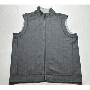 Tommy Bahama Reversible Vest Sweatshirt Mens Large Gray Full Zip Golf Preppy